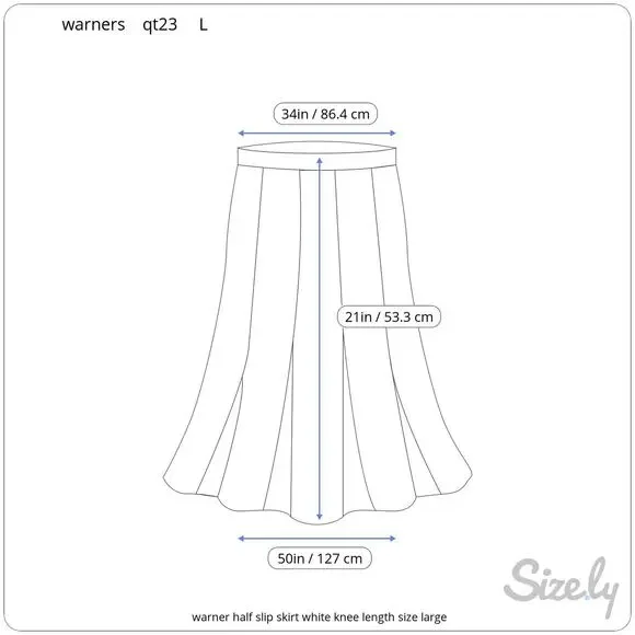 warner half slip skirt white knee length size large - Picture 2 of 8